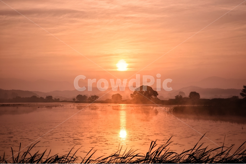 물안개,새벽,늪,일출,자연,풍경,몽환,자연,풍경,nature,landscape,한국자연풍경,한국자연경관,korea nature landscape,outdoors,옥외,sunlight,햇빛,sunset,일몰,dawn,sky,하늘,red sky,붉은 하늘,dusk,황혼
