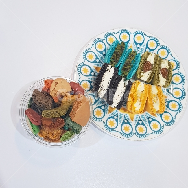 마카롱,카페,접시,꼬끄,디저트