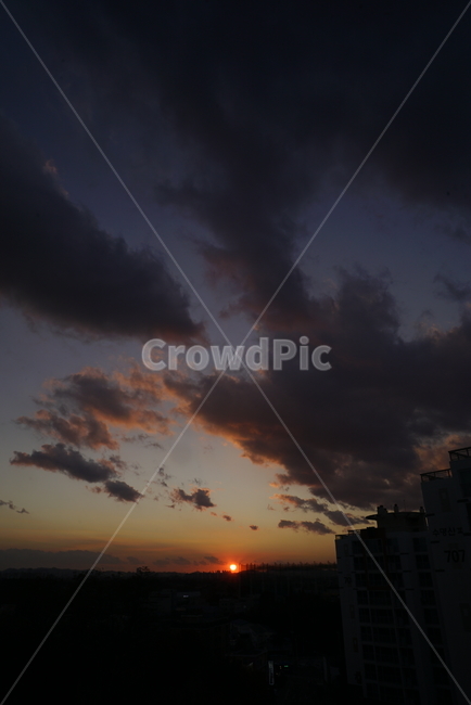 노을,하늘,일몰,해,구름