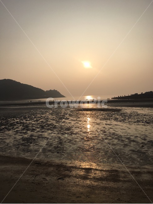 서해,바다,을왕리,밀물,미세먼지,썰물