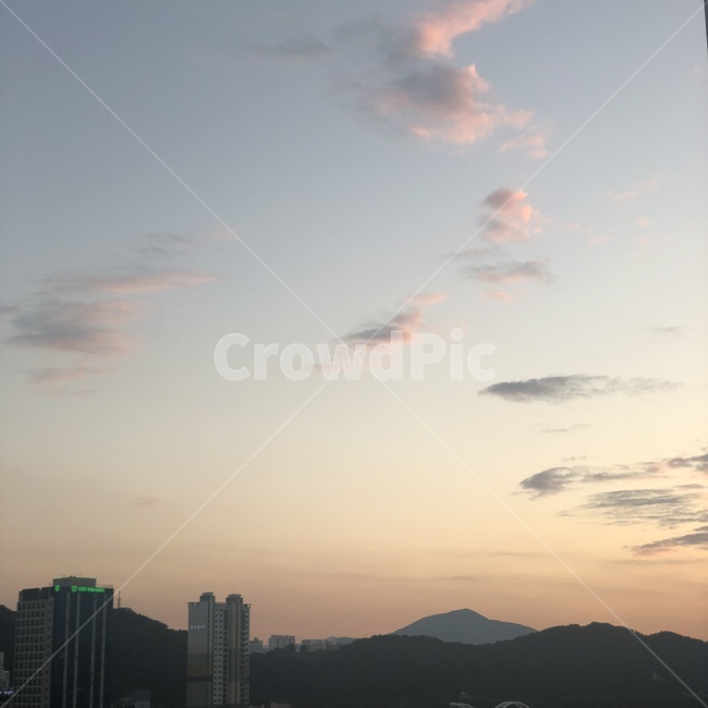 노을,하늘,건물,자연,outdoors