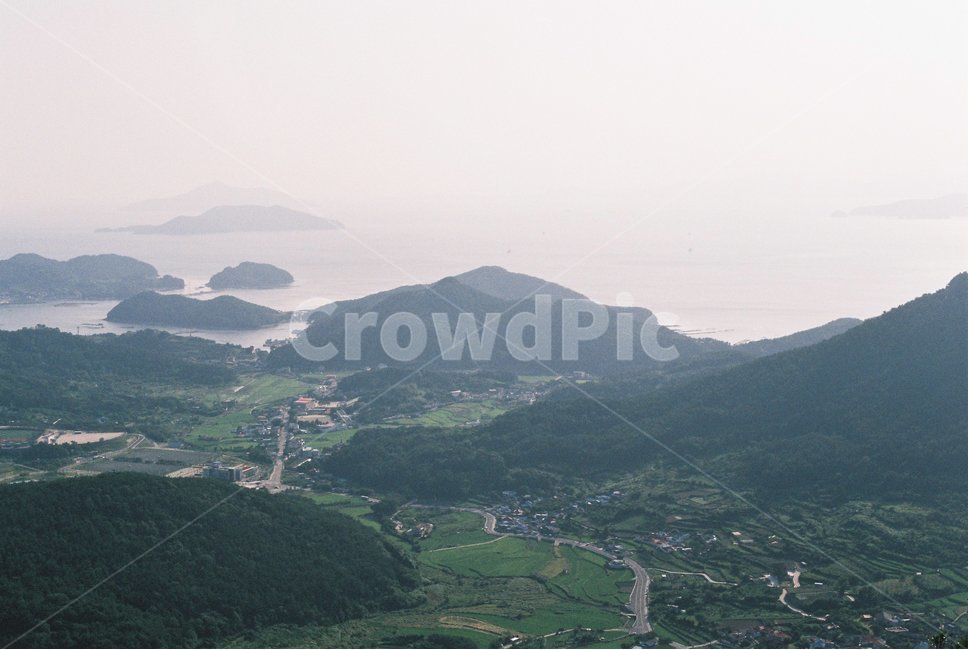 마을,등산,풍경,초록,뷰