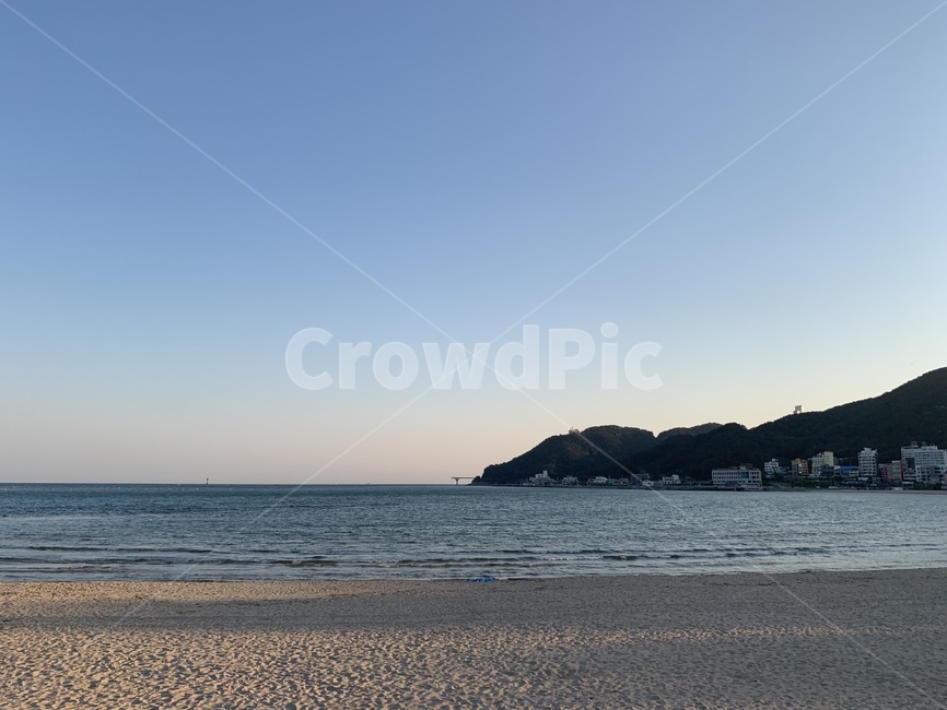 바다,부산송정해수욕장,풍경,하늘,노을