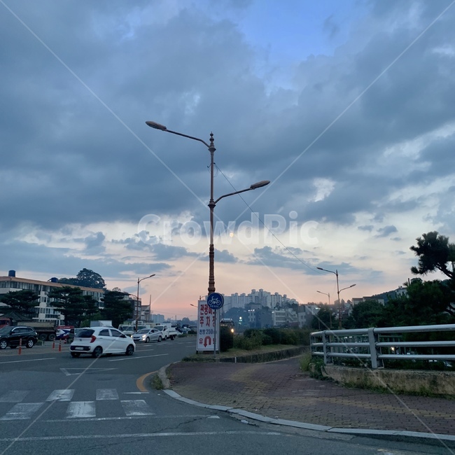 하늘,도로,교차로,차,아스팔트,road