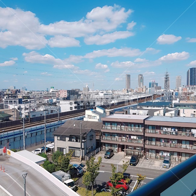하늘,집,맑음,풍경,주택,전철,도쿄,일본,tokyo,japan,house,view,sky,railway,도시,풍경,city,landscape