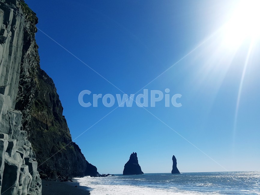 iceland,아이슬란드,풍경,맑음,화창,구름,동굴,해변