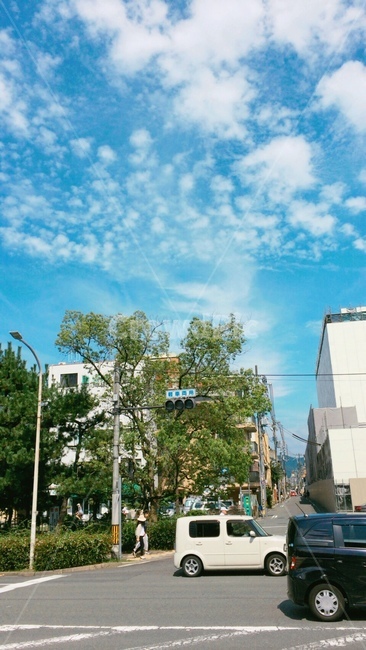 하늘,일본,구름,도로,거리