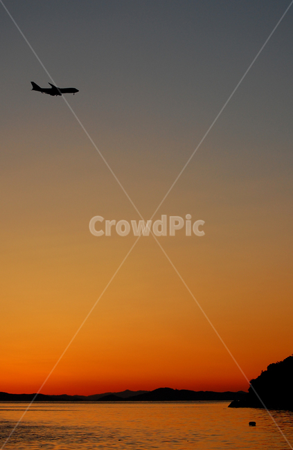 비행기,바다,섬,노을,sunset,flying,황혼