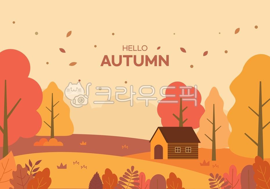 가을이미지,가을벡터,가을벡터이미지,일러스트,배경,백그라운드,나무,가을일러스트,주황색,붉은색,패턴,노란색,포스터,가을,계절,시즌,나뭇잎,낙엽,잎,단풍,단풍잎,식물,자연,나뭇가지,들판,통나무집,집,벌판,시골,가을바람,구름,하늘,오두막
