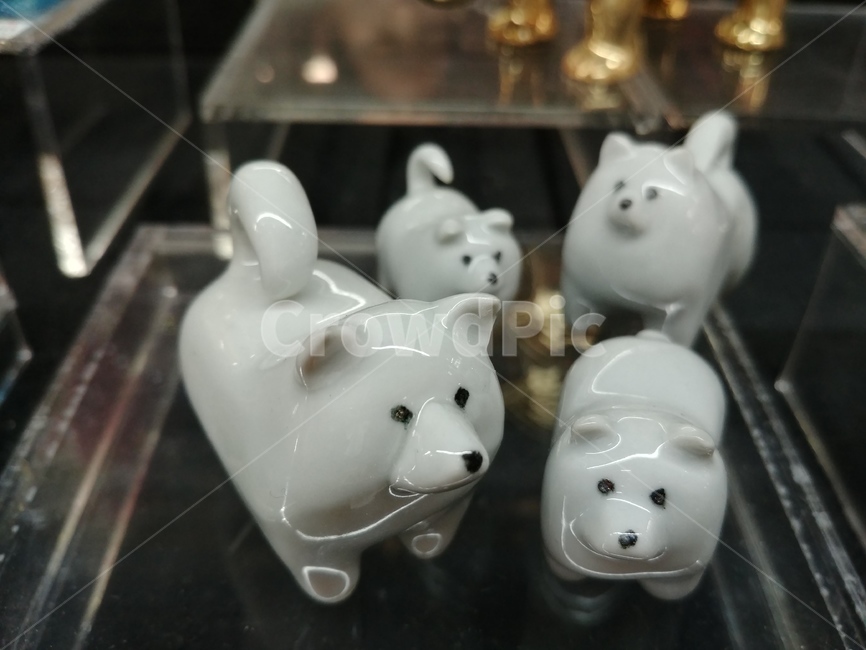 도자기,강아지,진돗개,장식품,가족