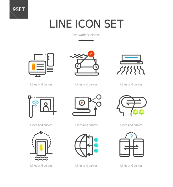 computer,Line icon,business,icon,cell phone,camera,network