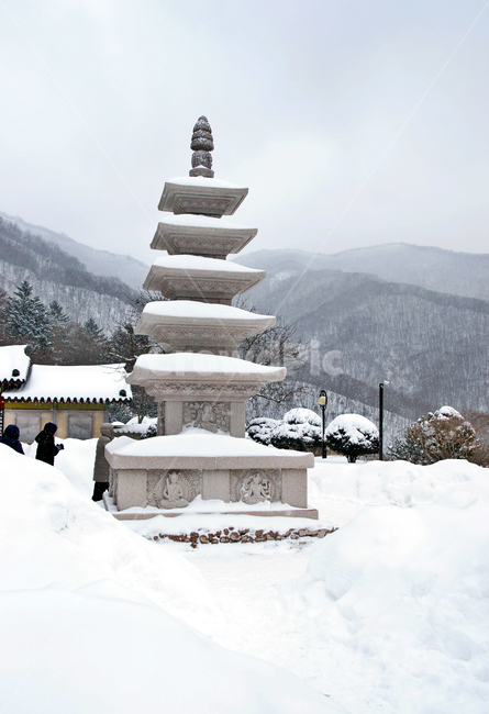탑돌이,소원,5층석탑,겨울,상원사,오대산,기도,기원,겨울,계절,winter,season,한국전통,한국문화,korean traditional,korean culture,조각상,동상,석상,조형물,statue,bronze statue,stone statue,종교,신앙,religion,belief,faith