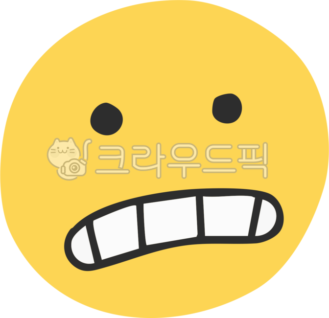 이모지,이모티콘,사람,얼굴,감정,표현,표정,아픔,당황,이빨,치아,노랑,옐로우,덜덜덜,긴장
