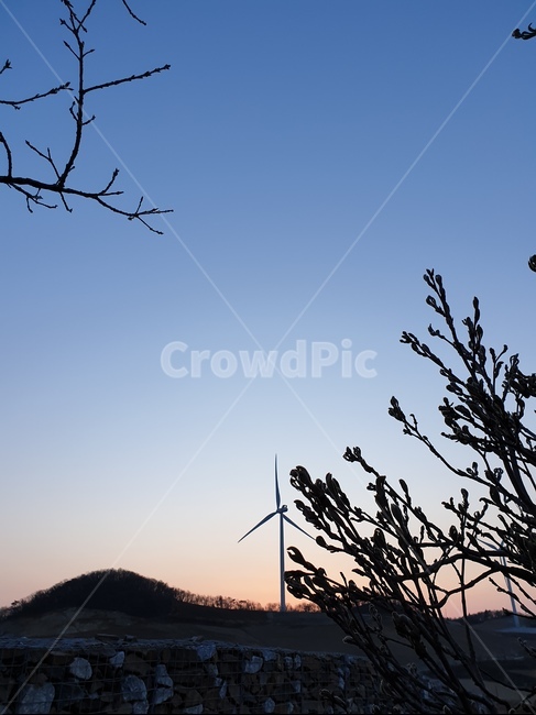 노을,풍력발전기,하늘,바람,고요,sunset,windpowergenerator,sky,wind,silence