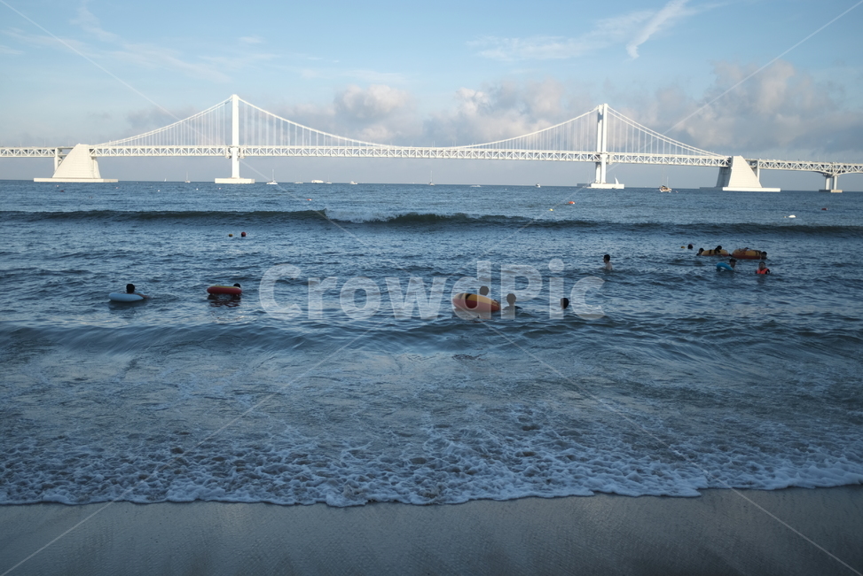 부산,광안리,광안대교,하늘,건축,여름