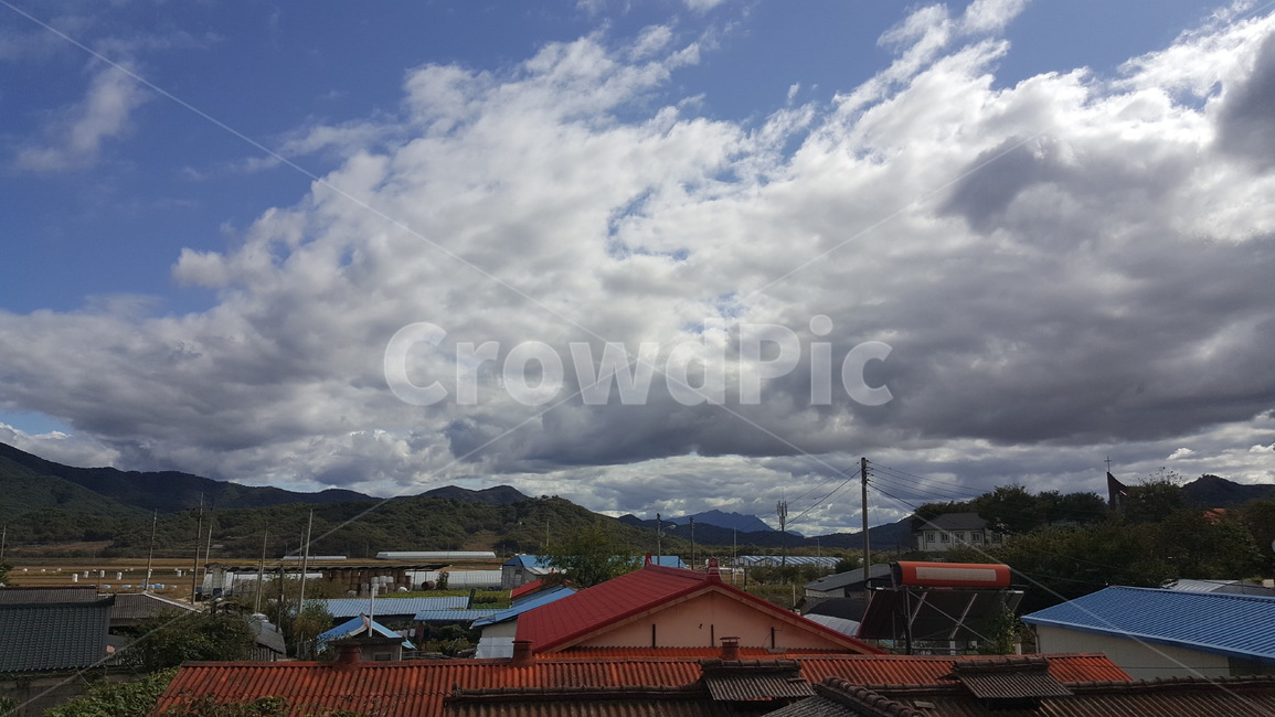 자연,구름,하늘,풍경,구름낀하늘,푸른하늘,시골,마을,풍경,landscape,country,rural,town