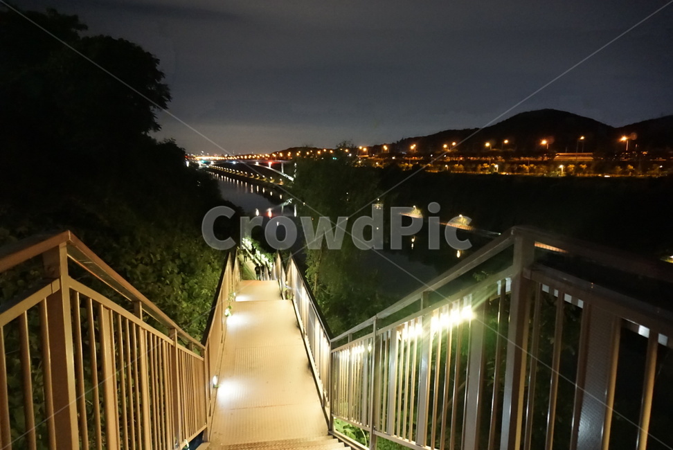 야경,아라뱃길,조명,다리,밤,밤풍경,야경,밤,풍경,nightscape,night,landscape,banister,난간,handrail,railing