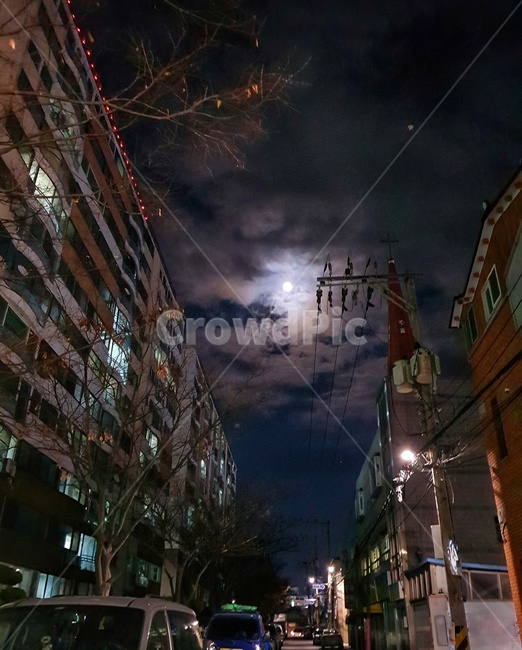 street at night,Moonlight,dinner,close,moonlit night