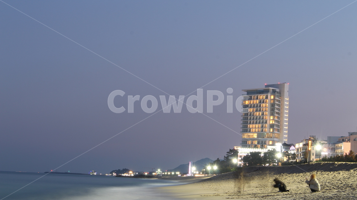 강릉,바다,밤바다,해변,강릉밤바다,장노출,경포해변,건물,호텔,빌딩,sea,hotel