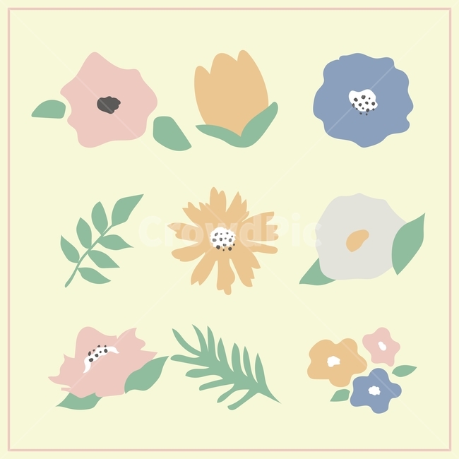 꽃,플라워,배경,패턴,봄,봄꽃,스프링,일러스트,flower,blossom,spring,식물,나뭇잎,그래픽,일러스트레이션,graphic,illustration