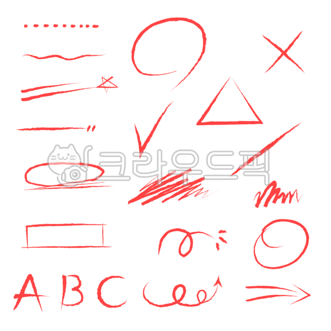 색연필강조, 교욱, 강조표시, 노트필기, 시험, 사진,이미지,일러스트,캘리그라피 - 쏠랑 ssollang작가