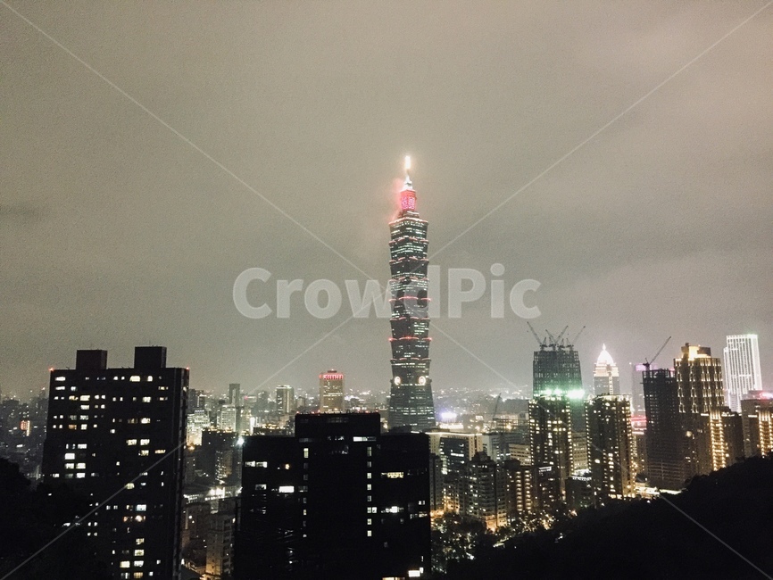 고층타워,빌딩숲,도시야경,101빌딩,샹산,대만,빌딩