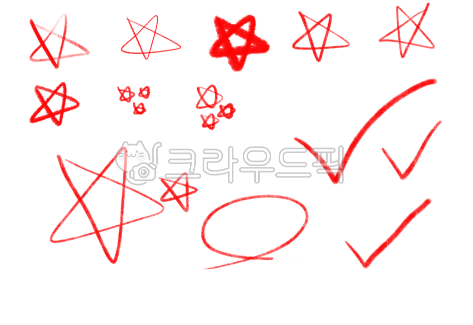 삘간펜, 빨간색색연필, 채점, 채점동그라미, 빨간색채점, 사진,이미지,일러스트,캘리그라피 - baebaedesign작가