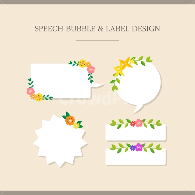 봄,식물,꽃,라벨,말풍선,텍스트박스,봄,계절,spring,season,그래픽,일러스트레이션,graphic,illustration