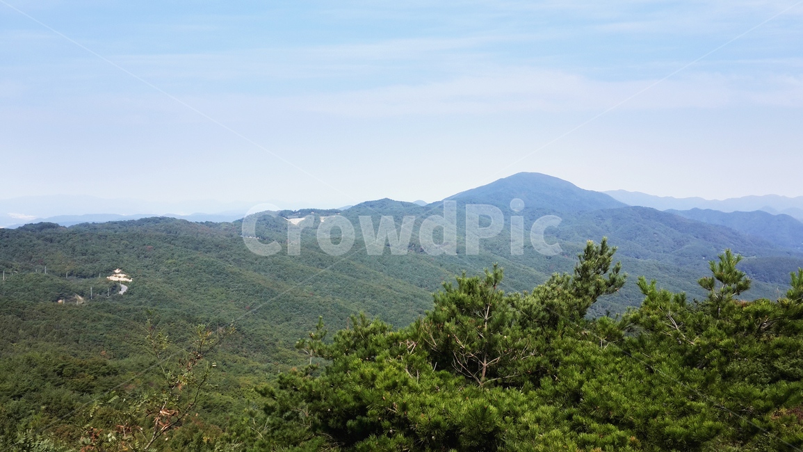 산,하늘,정상,맑음,날씨,숲,자연,풍경,나무,nature,landscape,수목,녹색,연두색,그린,푸른하늘,푸름