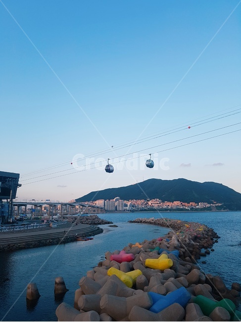 바다,방파선,하늘,색,leisureactivities,adventure