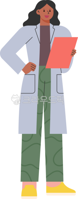 귀여운,심플,단순한,일러스트레이션,강아지,개,동물,애완동물,동물병원,병원,치료,다친,반려견,수의사,여성,서있다,서류