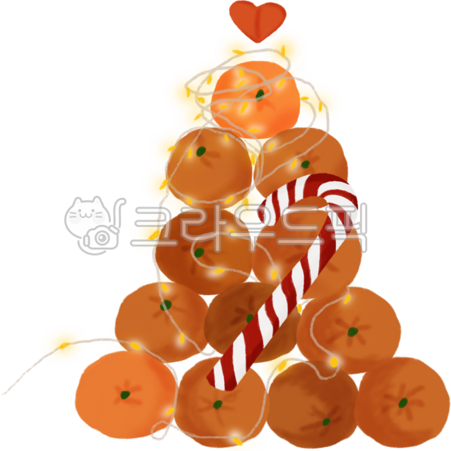 오렌지,전구,전구트리,막대사탕,지팡이사탕,크리스마스트리,크리스마스,하트,크리스마스분위기,오렌지트리,트리
