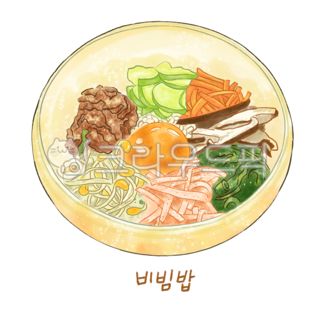 비빔밥,비빔밥일러스트,비빔밥그림,푸드,음식,식사,한국음식,한국전통음식,전주비빔밥,음식일러스트,푸드일러스트