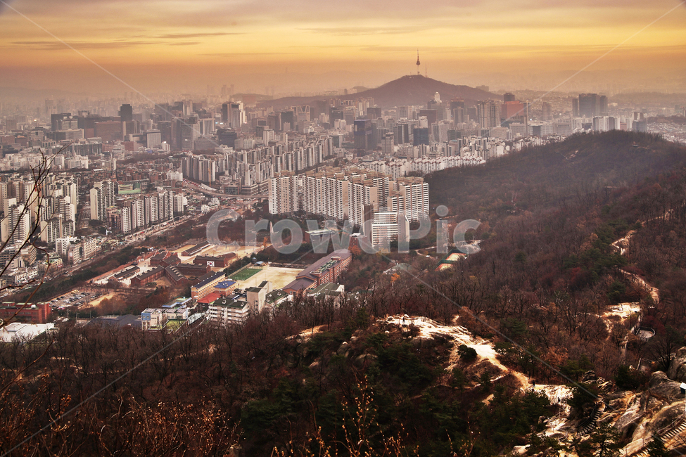 도심풍경,서대문,안산,서울,일몰,건물,남산,도시,풍경,city,landscape,한국도시풍경,한국도시경관,korea cityscape