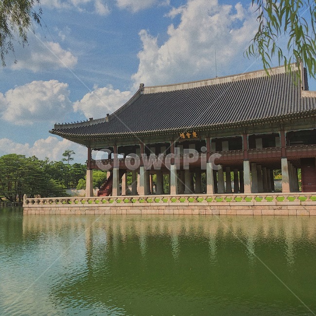 서울,광화문,경회루,풍경,한옥