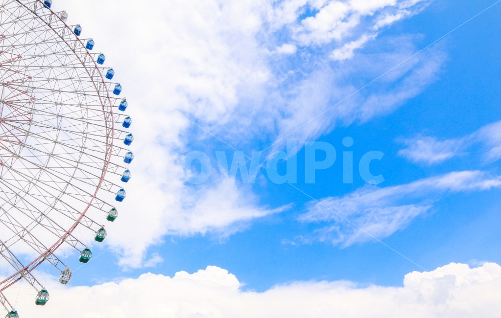 일본,하늘,구름,관람차,감성,여름,japan,sky,cloud,감성,sensible,feeling,놀이공원,놀이동산,놀이터,amusement park,playground