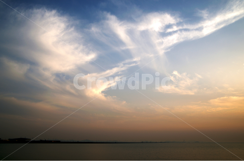 서해,권운,털구름,일몰,석양,바다,오이도,대부도,자연,풍경,nature,landscape,outdoors,옥외,sky,하늘