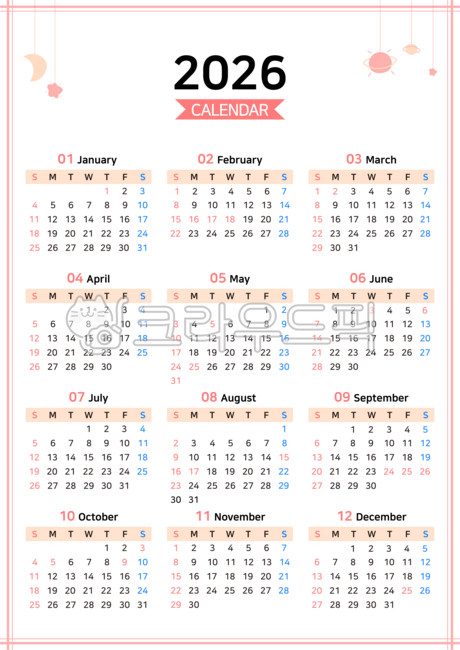달력,2026년달력,2026달력,2026캘린더,연간달력,1년달력,2026,2026년,2026연간달력,캘린더,calendar,플래너,한장달력,연간일정,연간,전체,날짜,12개월,다이어리,일정표,스케줄표,스케줄러,심플달력,라인테두리,선테두리,라인,겹선,선,띠,장식,별,달,우주,행성,오너먼트,선프레임