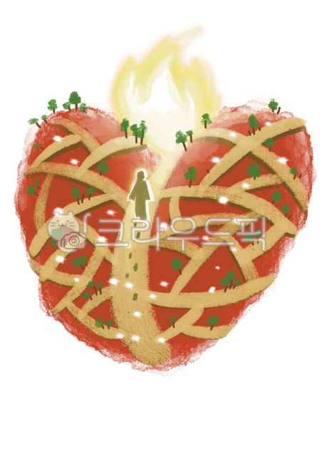 Jesus,the way,path,going forward,heart,Sacred Heart of Jesus,many paths,burning,red,going forward,pilgrim,walking,footsteps,shadow,light