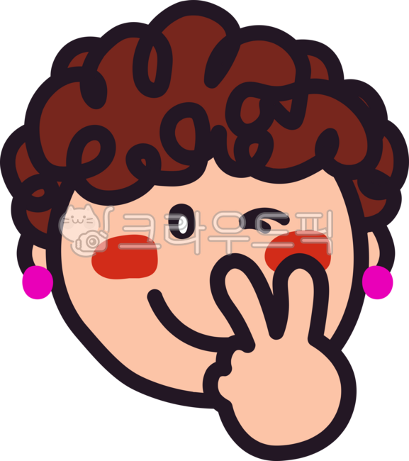 파마머리아줌마,뽀글머리아줌마,퍼머머리,아줌마캐릭터,아줌마,아주머니,여자,뽀글머리,파마머리,윙크,브이,브이손,엄마,여자윙크,웃는얼굴,캐릭터,madam,woman,wink,v,mother,mom