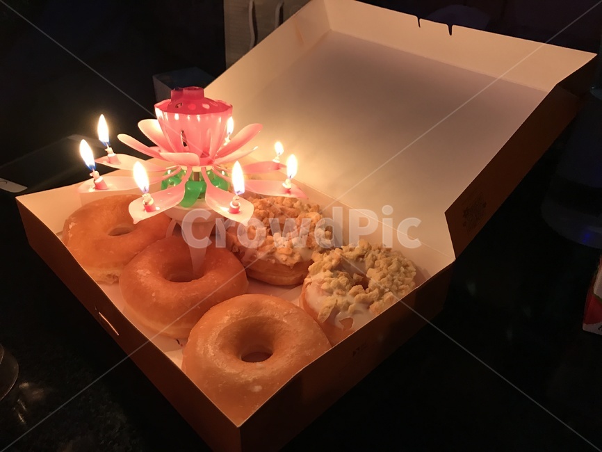 연꽃초,생일,케잌,케이크,파티,축하,dessert,도넛,촛불