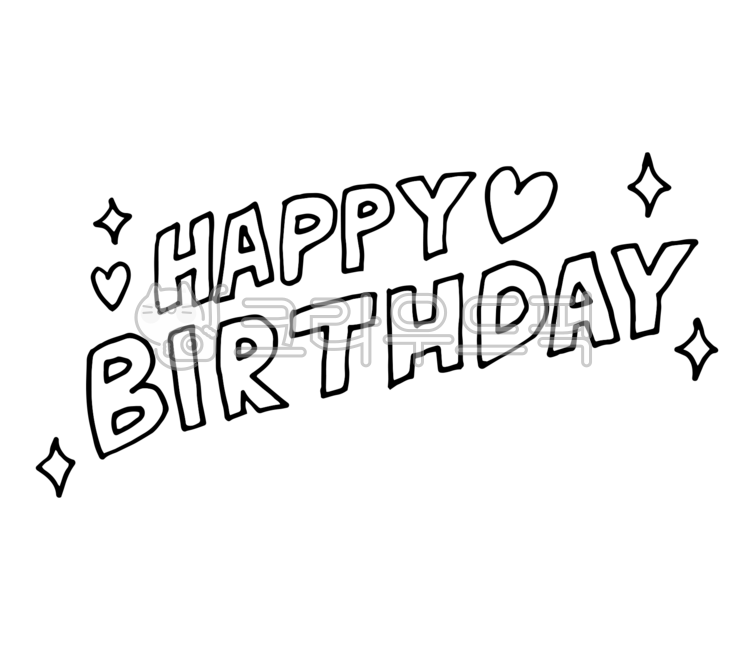 라인아트,라인일러스트,손그림,생일,생일축하,happybirthday,birthday,happy,하트,생일축하문구