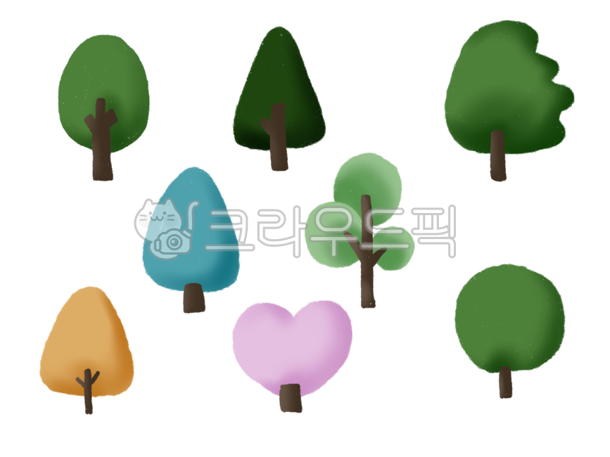 나무일러스트,나무그림,tree,나무,동화일러스트,삽화,그림,동화삽화,하트,단풍,단풍나무,사철나무