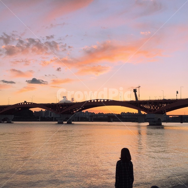 한강,뒷모습,sunset,노을,한강공원
