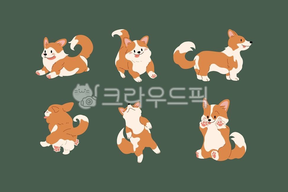 웰시코기,반려견,코기,개,만화,귀여운,동물,일러스트,장난스러운,행복한,앉아있는,서있는,누워있는,뛰는,발,꼬리,복슬복슬한,오렌지색,흰색,강아지,캐릭터,표정,웃는,사랑스러운,쾌활한,스케치,디자인,벡터,애니메이션,동반자,충성스러운,작은,재미있는,수염