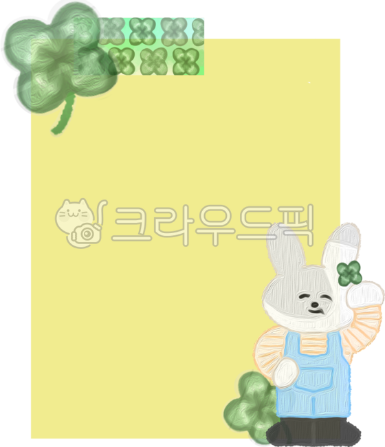 four leaf clover,Character illustration,luck,deco,translucent sticker,masking tape,memo,rabbit character,memo pad,smile,Dakku png,Four leaf clover image,writing pad,Dakku,kindergarden,Dakku Sticker,mate,rabbit,digital sticker