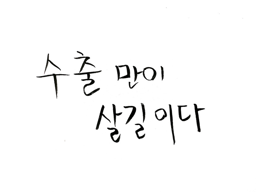 캘리그라피,수출,text,무역,copy,응원,캘리그라피,손글씨,calligraphy