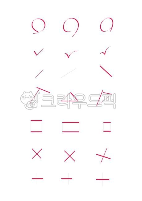 채점, 빨강펜, 빨간펜, 빨간색연필, 빨간크레파스, 사진,이미지,일러스트,캘리그라피 - PoiemaDesign작가