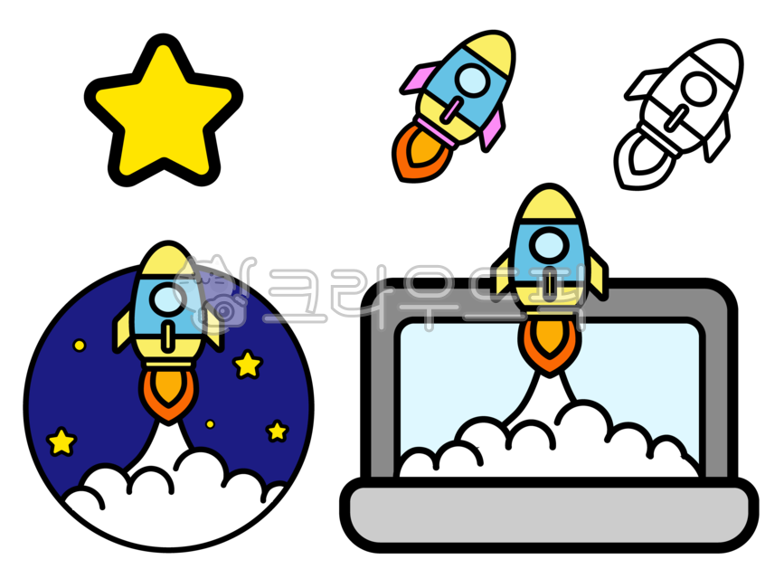노트북,비지니스,로케트,로켓,과학,우주,우주선,비행기,탐사선,비행,인포그래픽,아이콘,일러스트,디자인,그림,발사,별