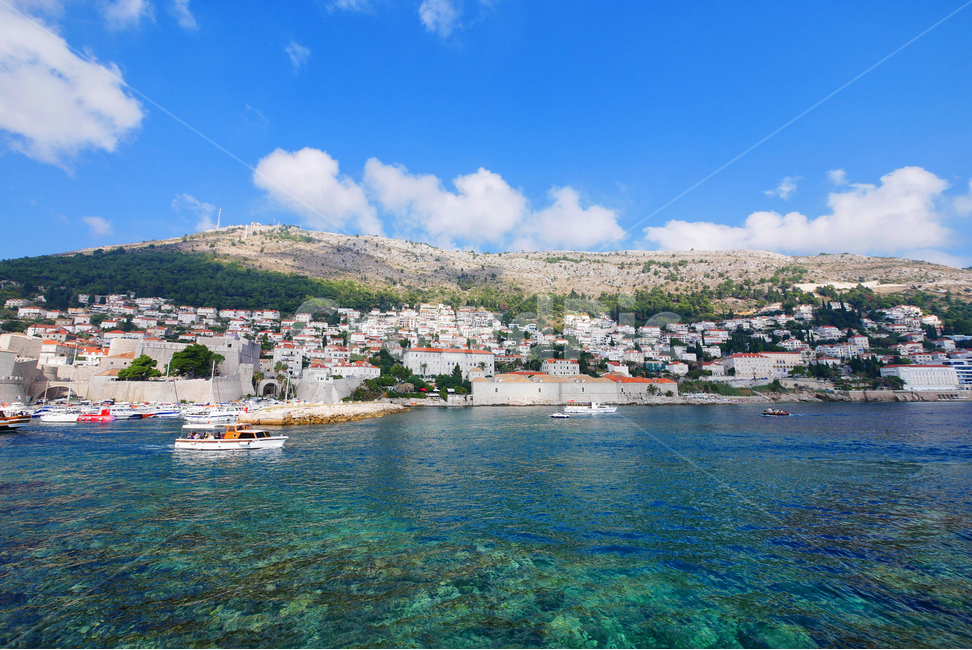 sky,city,Europe,ship,clouds,sea,overseas tourist destination,village,Dubrovnik,European scenery,landscape,Croatia